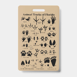Tarjeta De Identificación Pistas de animales de Florida