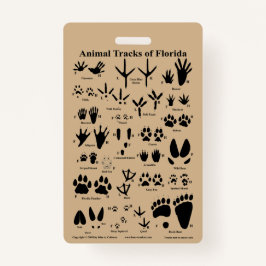 Tarjeta De Identificación Pistas de animales de Florida
