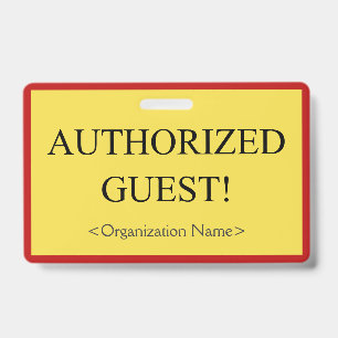 Tarjeta De Identificación Placa básica de "INVITADO AUTORIZADO!"