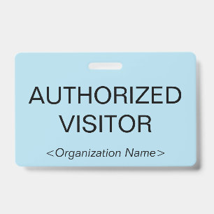 Tarjeta De Identificación Placa básica de "VISITANTE AUTORIZADO"