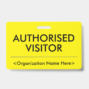 Tarjeta De Identificación Placa básica de "VISITANTE AUTORIZADO"