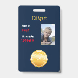 Tarjeta De Identificación Placa de Agente Secreto del FBI
