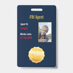 Tarjeta De Identificación Placa de Agente Secreto del FBI