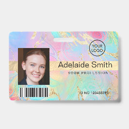 Tarjeta De Identificación placa de arte de mármol fluido