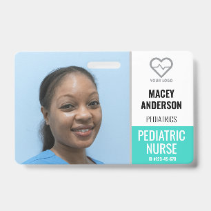 Tarjeta De Identificación Placa de empleado de hospital con foto grande y có