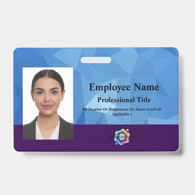 Tarjeta De Identificación Placa de Empleado Personalizada con Foto, Código d (Parte frontal)