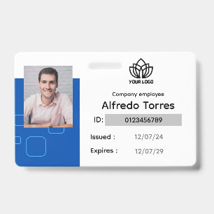 Tarjeta De Identificación Placa de Empleado Personalizada, Nombre Foto, Corp