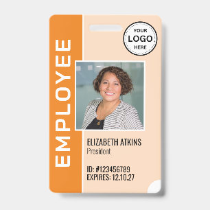 Tarjeta De Identificación Placa de foto de empleado con logotipo corporativo
