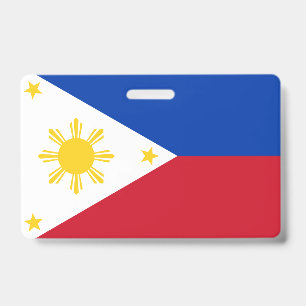 Tarjeta De Identificación Placa de identificación con bandera de Filipinas