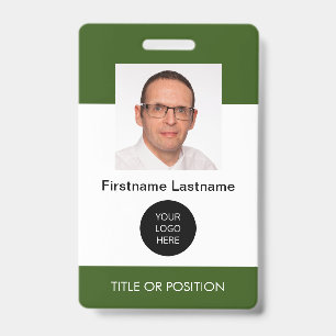 Tarjeta De Identificación Placa de identificación con foto de Forest Green