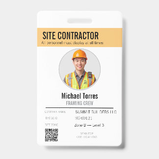 Tarjeta De Identificación Placa de identificación con foto para contratistas