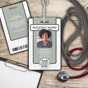 Tarjeta De Identificación Placa de identificación con logotipo y foto de aux
