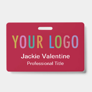 Tarjeta De Identificación Placa de identificación de color rojo oscuro con l