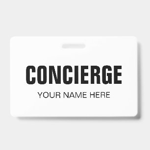 Tarjeta De Identificación Placa de identificación de conserje con clip