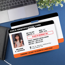 Tarjeta De Identificación Placa de identificación de emergencia personalizad