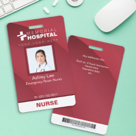 Tarjeta De Identificación Placa de identificación de enfermera de Borgoña co