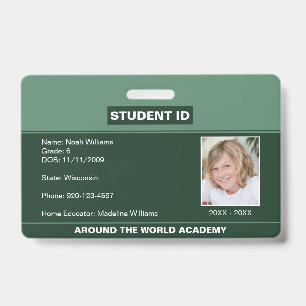 Tarjeta De Identificación Placa de identificación de estudiante educado en e