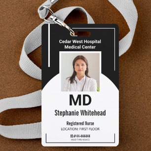 Tarjeta De Identificación Placa de identificación de foto de empleado médico