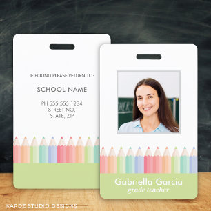 Tarjeta De Identificación Placa de identificación de foto para maestros de l