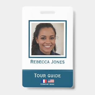 Tarjeta De Identificación Placa de identificación de guía turístico personal
