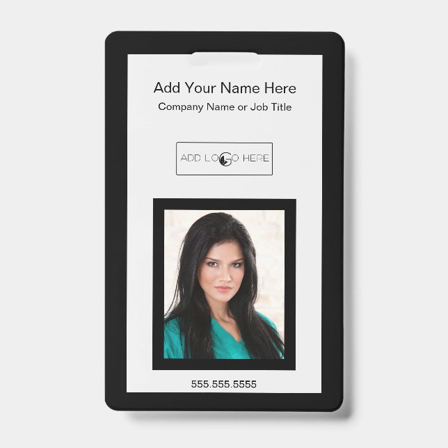 Tarjeta De Identificación Placa de identificación de logotipo de foto de ado (Parte frontal)