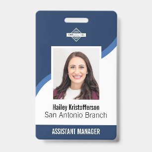 Tarjeta De Identificación Placa de identificación de nombre de foto de logo