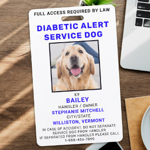 Tarjeta De Identificación Placa de identificación de perro de servicio de al