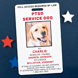 Tarjeta De Identificación Placa de identificación de perro de servicio para 