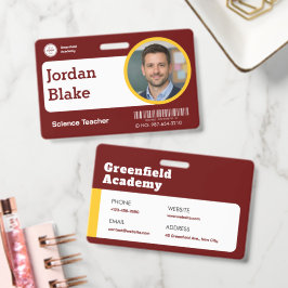 Tarjeta De Identificación Placa de identificación de profesor personalizada 