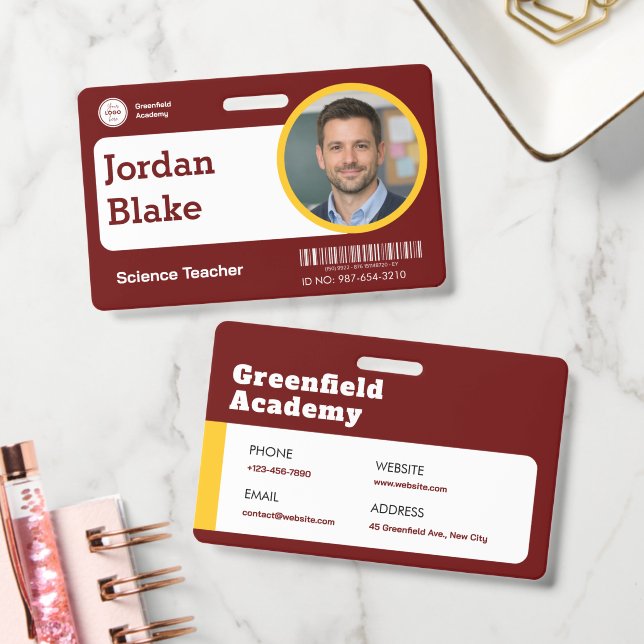 Tarjeta De Identificación Placa de identificación de profesor personalizada  (Oficina)