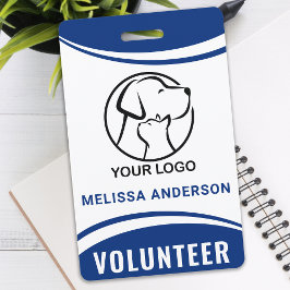 Tarjeta De Identificación Placa de identificación de voluntario con logotipo