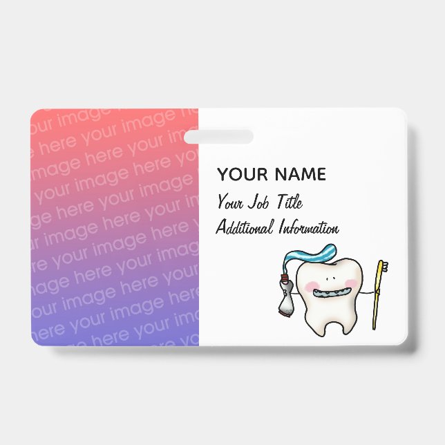 Tarjeta De Identificación Placa de identificación dental personalizada para  (Parte frontal)