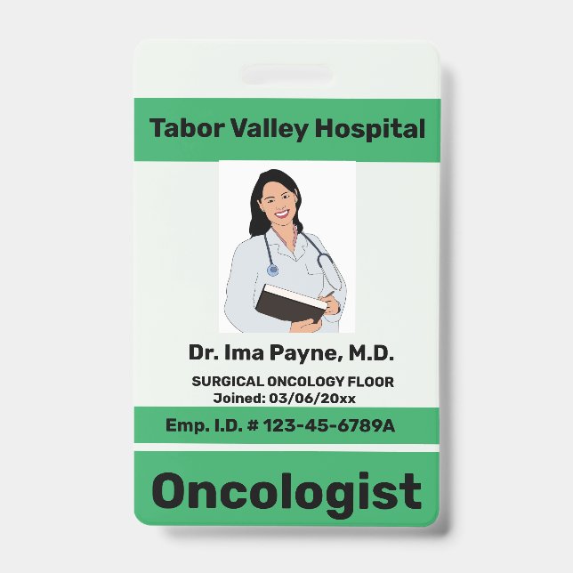 Tarjeta De Identificación Placa de identificación editable de empleado profe (Parte frontal)