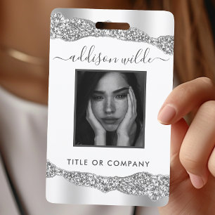 Tarjeta De Identificación Placa de identificación elegante con diamantes de