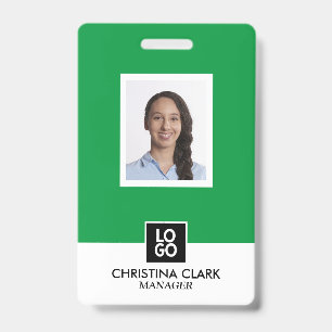 Tarjeta De Identificación Placa de identificación empresarial con foto y log