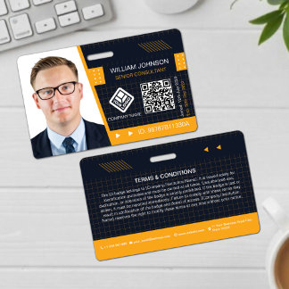 Tarjeta De Identificación Placa de identificación fotográfica con código QR 