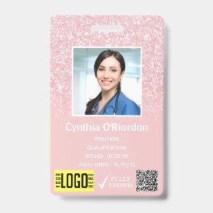Tarjeta De Identificación Placa de identificación fotográfica con código QR 