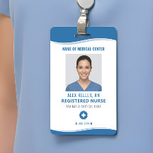 Placa de identificación fotográfica de enfermera r