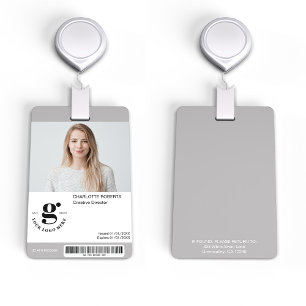 Tarjeta De Identificación Placa de identificación gris con código de barras