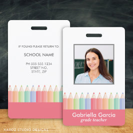 Tarjeta De Identificación Placa de identificación personalizada de maestro d