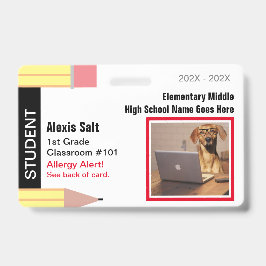 Tarjeta De Identificación Placa de identificación personalizada para estudia