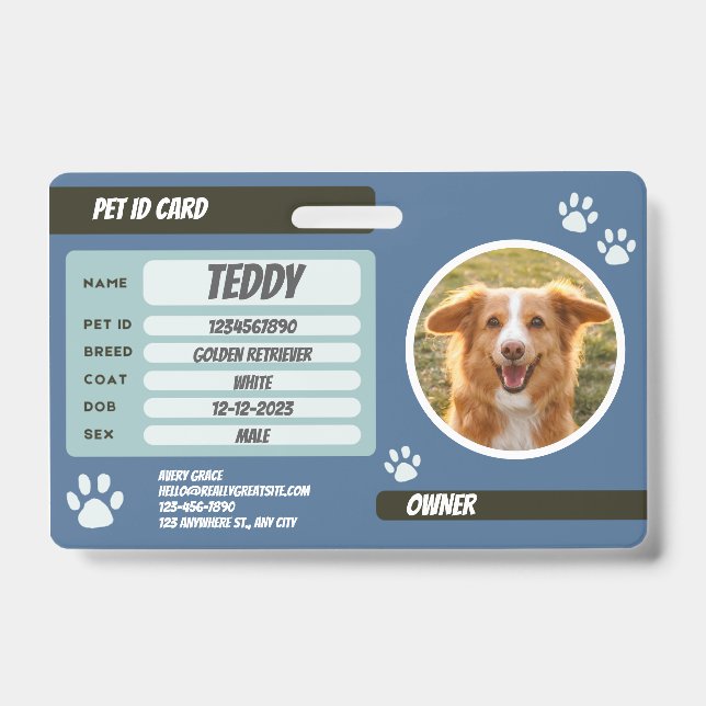 Tarjeta De Identificación Placa de identificación personalizada para perro a (Parte frontal)