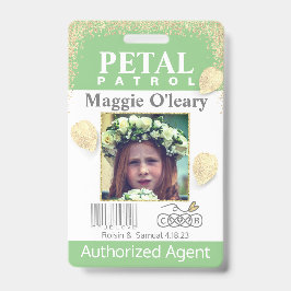 Tarjeta De Identificación placa de la Patrulla de Petal, Chica de flores