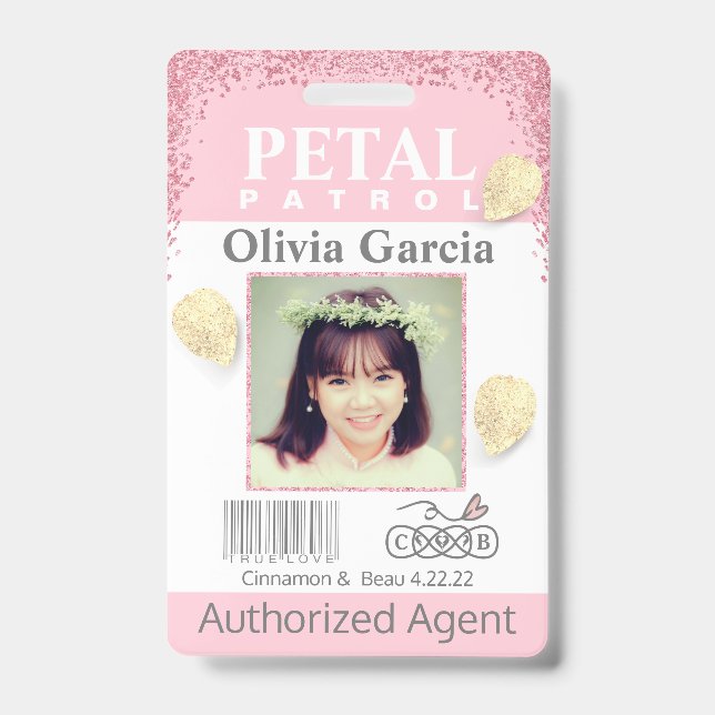 Tarjeta De Identificación placa de la Patrulla de Petal, Chica de flores (Parte frontal)