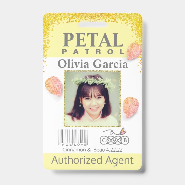Tarjeta De Identificación placa de la Patrulla de Petal, Chica de flores (Parte frontal)