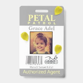 Tarjeta De Identificación placa de la Patrulla del Chica de la Flor