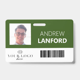 Tarjeta De Identificación Placa de nombre de empleado | Logotipo y color per
