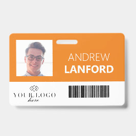 Tarjeta De Identificación Placa de nombre de empleado | Logotipo y color per