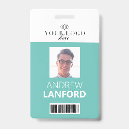 Tarjeta De Identificación Placa de nombre de empleado | Logotipo y color per