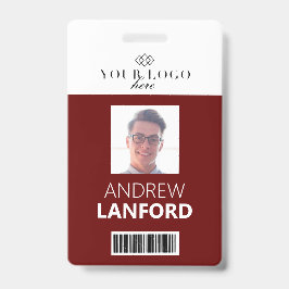 Tarjeta De Identificación Placa de nombre de empleado | Logotipo y color per